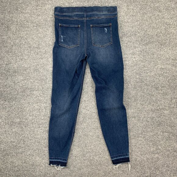 Spanx by Sara Blakely Jeggings Womens L Large Blue Denim Distressed Shape & Lift - Picture 9 of 15